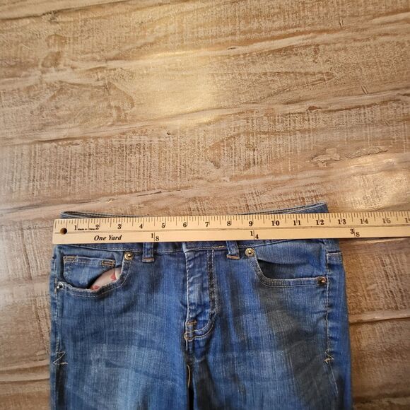 Lucky Brand Girls Jeans Sz 14 Zoe Jegging Style Distressed Stretch Patch Work - Picture 9 of 12